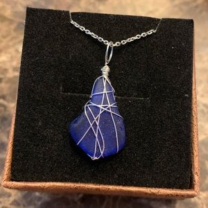 Genuine Handmade Seaglass necklace Silver 20in